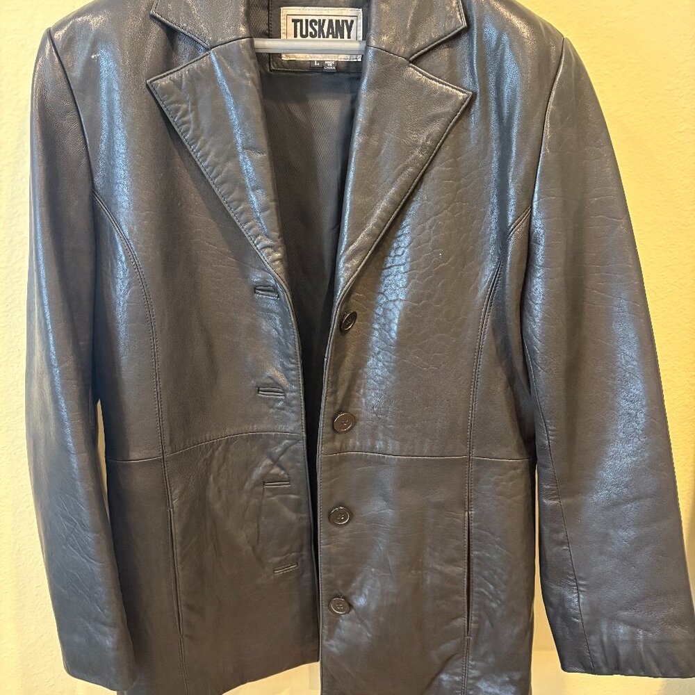 Women's Leather Blazer Jacket